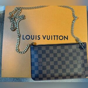Authentic Louis Vuitton Damier Ebene Neverfull Pochette